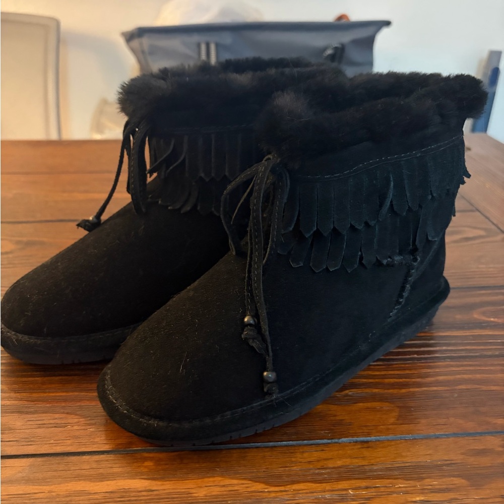 Bearpaw Fringe Suede Boots